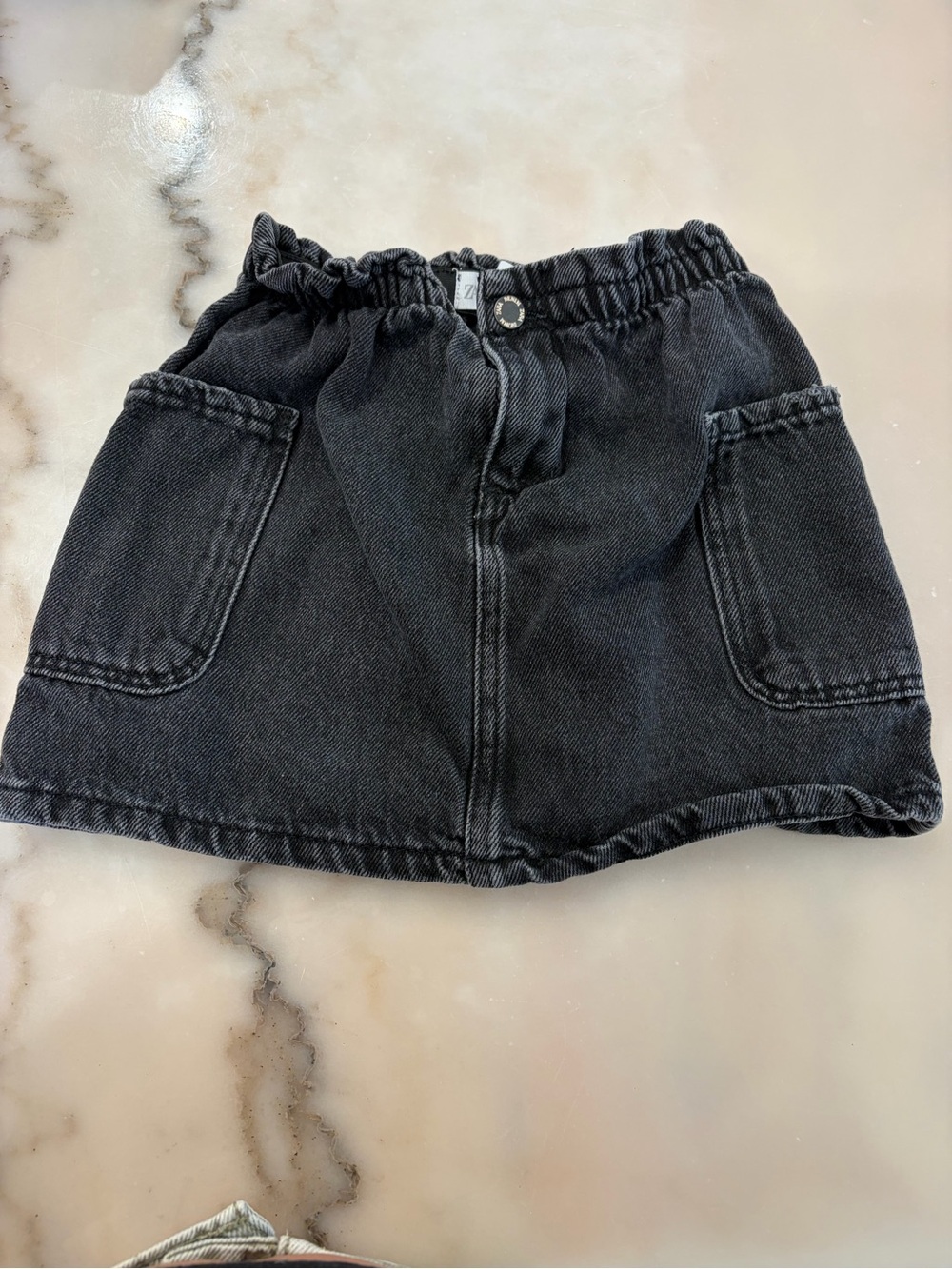 Zara Girls Black Washed Denim Bottoms